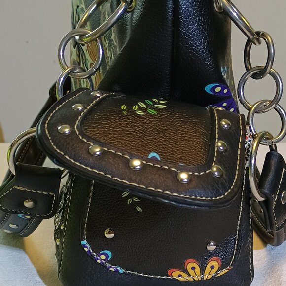 Handbag & Wallet Set / Womens / One Size / Black Sugar Skulls / Day of the Dead - Picture 8 of 12